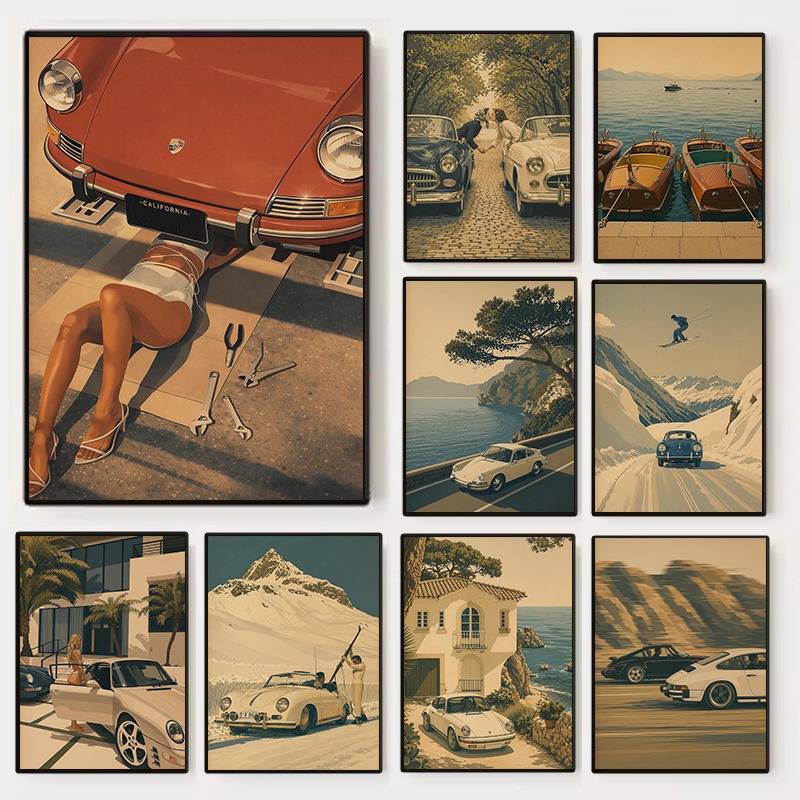 Luxury Lifestyle Yacht - Poster di Viaggio Retrò di Lusso